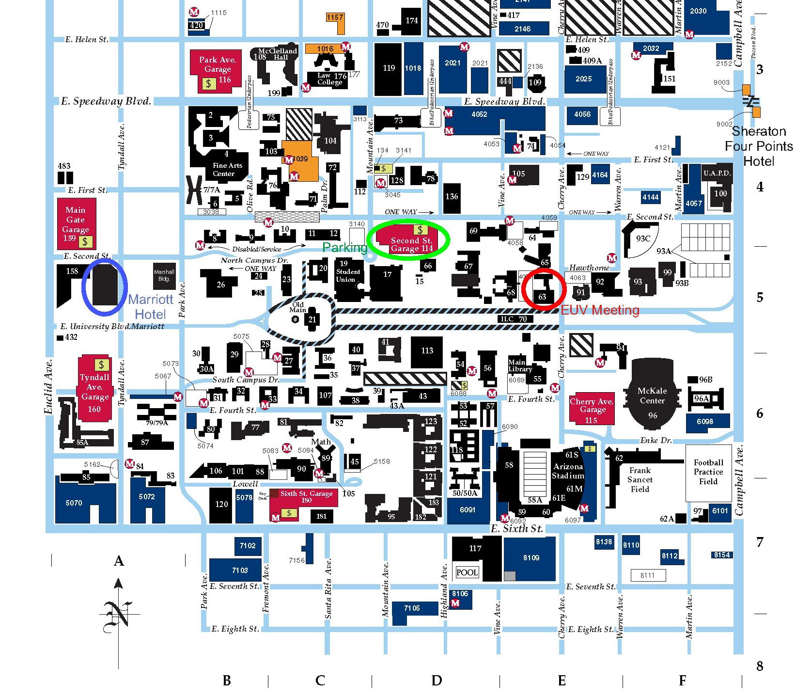 printable university of arizona campus map U Of Arizona Map Elamp printable university of arizona campus map